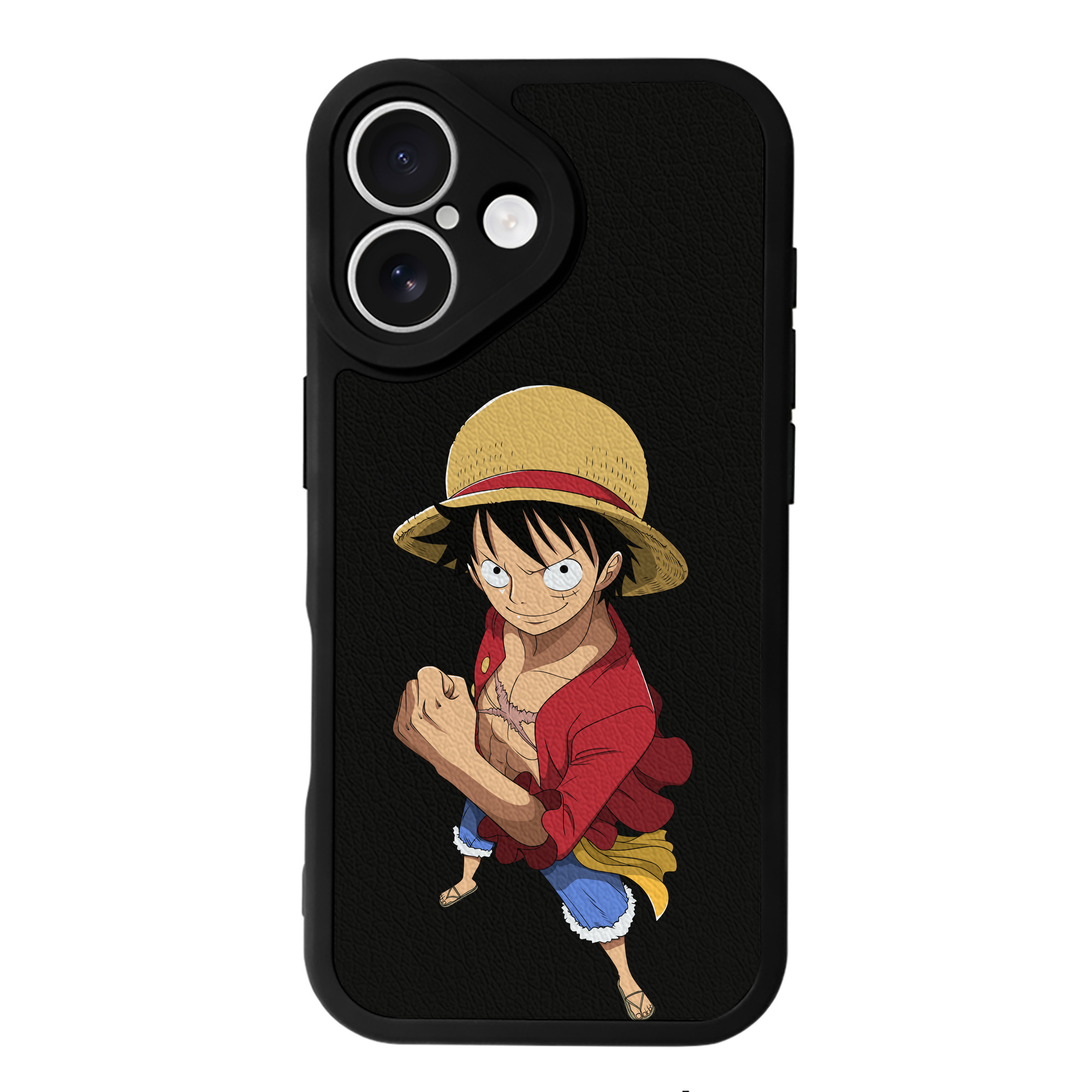 （画像用） ワンピース モンキー・D・ルフィ ONE PIECE Monkey D. Luffy 【iPhone 16シリーズ対応】シリコンスマホケース（レザー調） 材質：シリコン